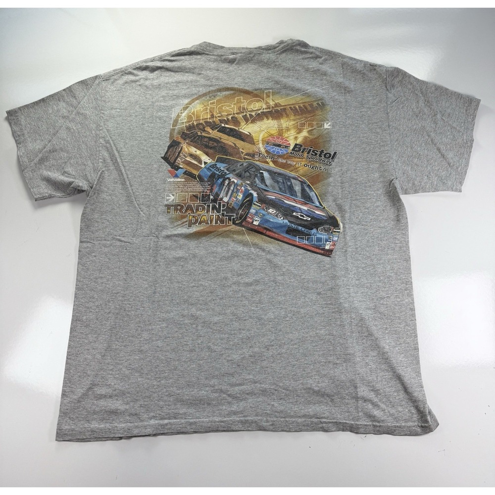 Bristol Motor Speedway Shirt XL Auto Racing NASCAR Gray Tee Hanes Valvoline